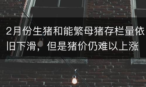 2月份生猪和能繁母猪存栏量依旧下滑，但是猪价仍难以上涨