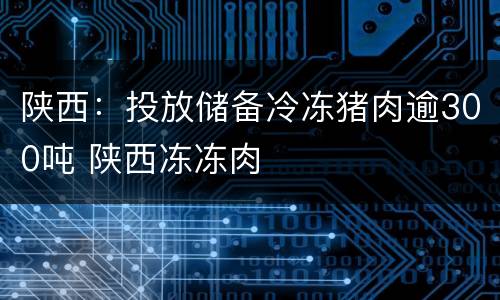 陕西：投放储备冷冻猪肉逾300吨 陕西冻冻肉