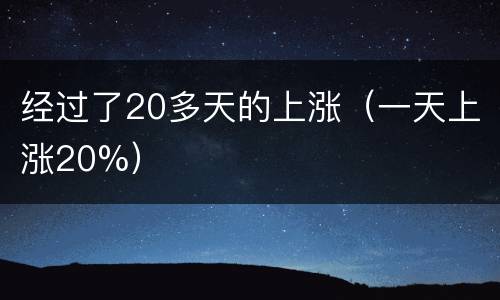 经过了20多天的上涨（一天上涨20%）