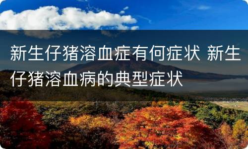 新生仔猪溶血症有何症状 新生仔猪溶血病的典型症状