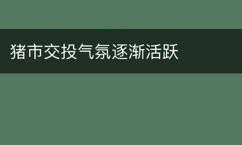 猪市交投气氛逐渐活跃