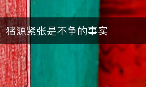 猪源紧张是不争的事实