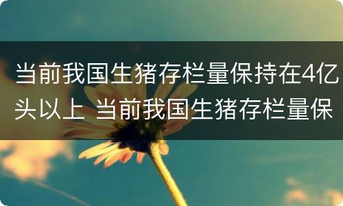 当前我国生猪存栏量保持在4亿头以上 当前我国生猪存栏量保持在4亿头以上的数量