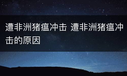 遭非洲猪瘟冲击 遭非洲猪瘟冲击的原因