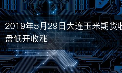 2019年5月29日大连玉米期货收盘低开收涨
