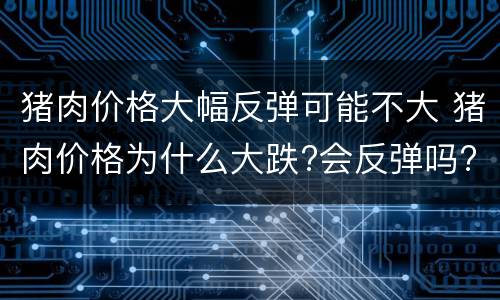 猪肉价格大幅反弹可能不大 猪肉价格为什么大跌?会反弹吗?
