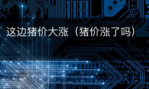 这边猪价大涨（猪价涨了吗）