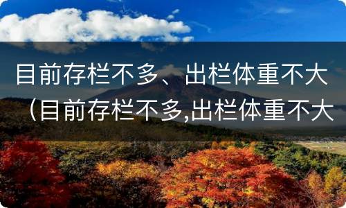 目前存栏不多、出栏体重不大（目前存栏不多,出栏体重不大怎么回事）