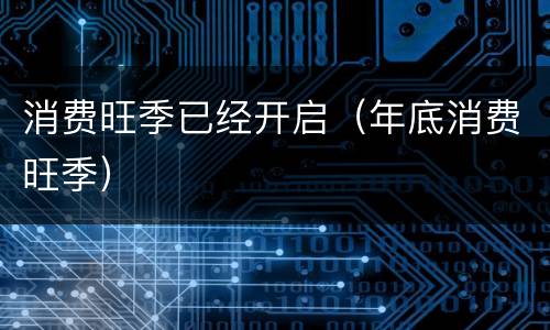 消费旺季已经开启（年底消费旺季）