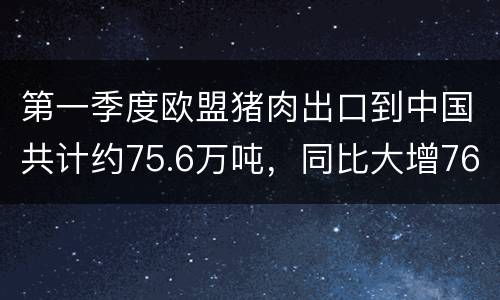 第一季度欧盟猪肉出口到中国共计约75.6万吨，同比大增76％