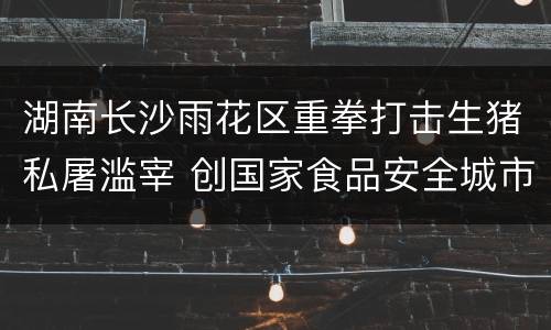湖南长沙雨花区重拳打击生猪私屠滥宰 创国家食品安全城市