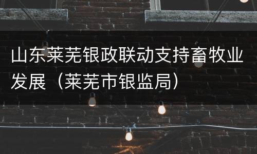 山东莱芜银政联动支持畜牧业发展（莱芜市银监局）