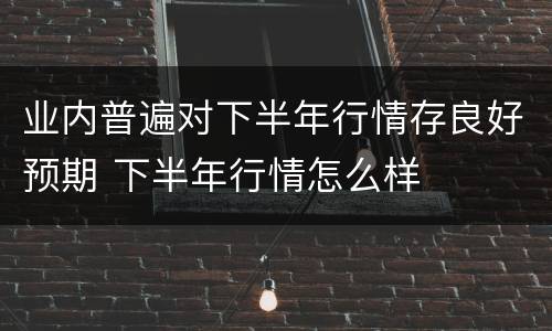 业内普遍对下半年行情存良好预期 下半年行情怎么样