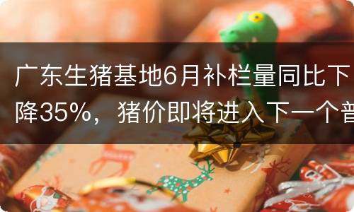 广东生猪基地6月补栏量同比下降35%，猪价即将进入下一个普涨阶段