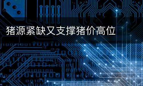 猪源紧缺又支撑猪价高位