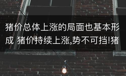 猪价总体上涨的局面也基本形成 猪价持续上涨,势不可挡!猪价上涨的两大原因你知道吗?