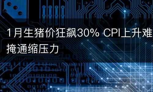 1月生猪价狂飙30% CPI上升难掩通缩压力