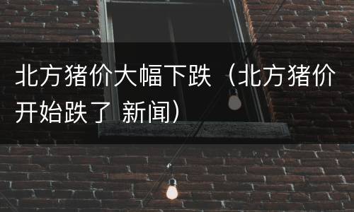 北方猪价大幅下跌（北方猪价开始跌了 新闻）