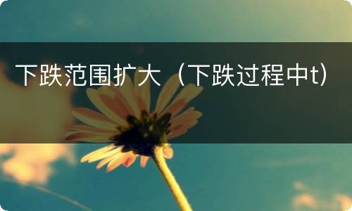 下跌范围扩大（下跌过程中t）