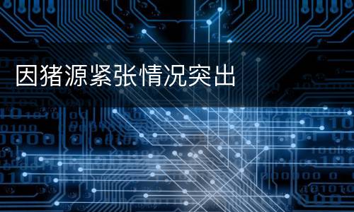 因猪源紧张情况突出