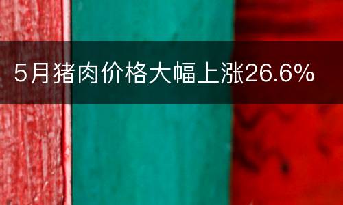 5月猪肉价格大幅上涨26.6%