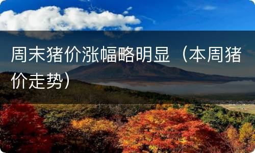 周末猪价涨幅略明显（本周猪价走势）