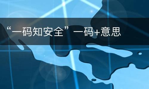 “一码知安全” 一码+意思