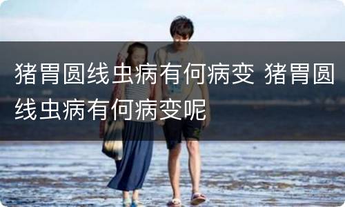 猪胃圆线虫病有何病变 猪胃圆线虫病有何病变呢