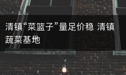 清镇“菜篮子”量足价稳 清镇蔬菜基地