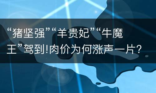 “猪坚强”“羊贵妃”“牛魔王”驾到!肉价为何涨声一片?