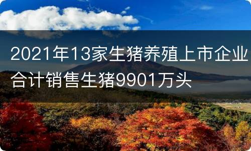 2021年13家生猪养殖上市企业合计销售生猪9901万头