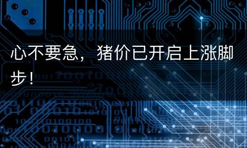 心不要急，猪价已开启上涨脚步！