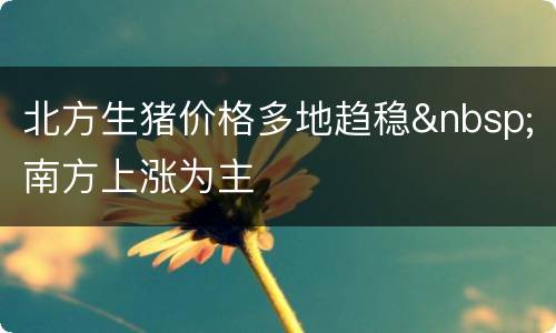 北方生猪价格多地趋稳&nbsp;南方上涨为主