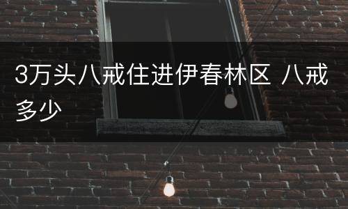 3万头八戒住进伊春林区 八戒多少