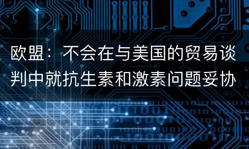 欧盟：不会在与美国的贸易谈判中就抗生素和激素问题妥协