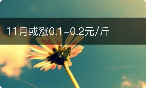 11月或涨0.1-0.2元/斤