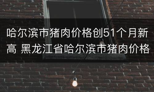 哈尔滨市猪肉价格创51个月新高 黑龙江省哈尔滨市猪肉价格