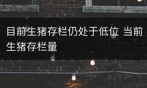 目前生猪存栏仍处于低位 当前生猪存栏量