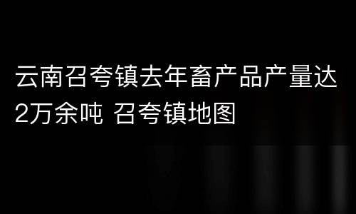 云南召夸镇去年畜产品产量达2万余吨 召夸镇地图