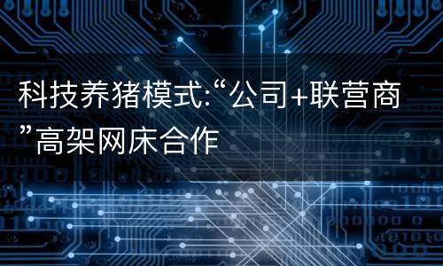 科技养猪模式:“公司+联营商”高架网床合作