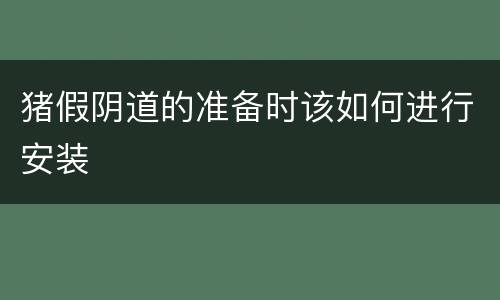 猪假阴道的准备时该如何进行安装
