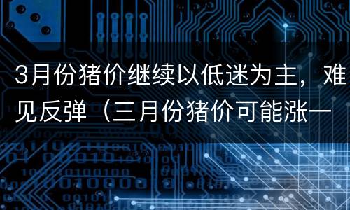3月份猪价继续以低迷为主，难见反弹（三月份猪价可能涨一点）