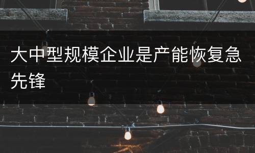 大中型规模企业是产能恢复急先锋