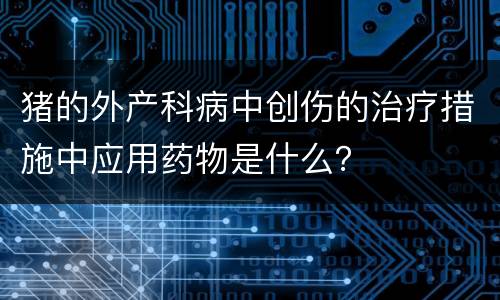 猪的外产科病中创伤的治疗措施中应用药物是什么？