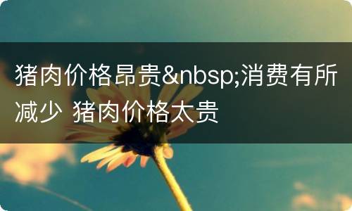 猪肉价格昂贵&nbsp;消费有所减少 猪肉价格太贵