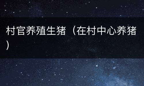 村官养殖生猪（在村中心养猪）