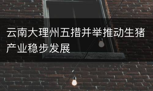 云南大理州五措并举推动生猪产业稳步发展