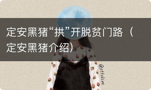 定安黑猪“拱”开脱贫门路（定安黑猪介绍）
