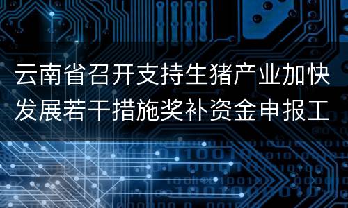 云南省召开支持生猪产业加快发展若干措施奖补资金申报工作座谈会