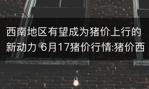 西南地区有望成为猪价上行的新动力 6月17猪价行情:猪价西南止跌